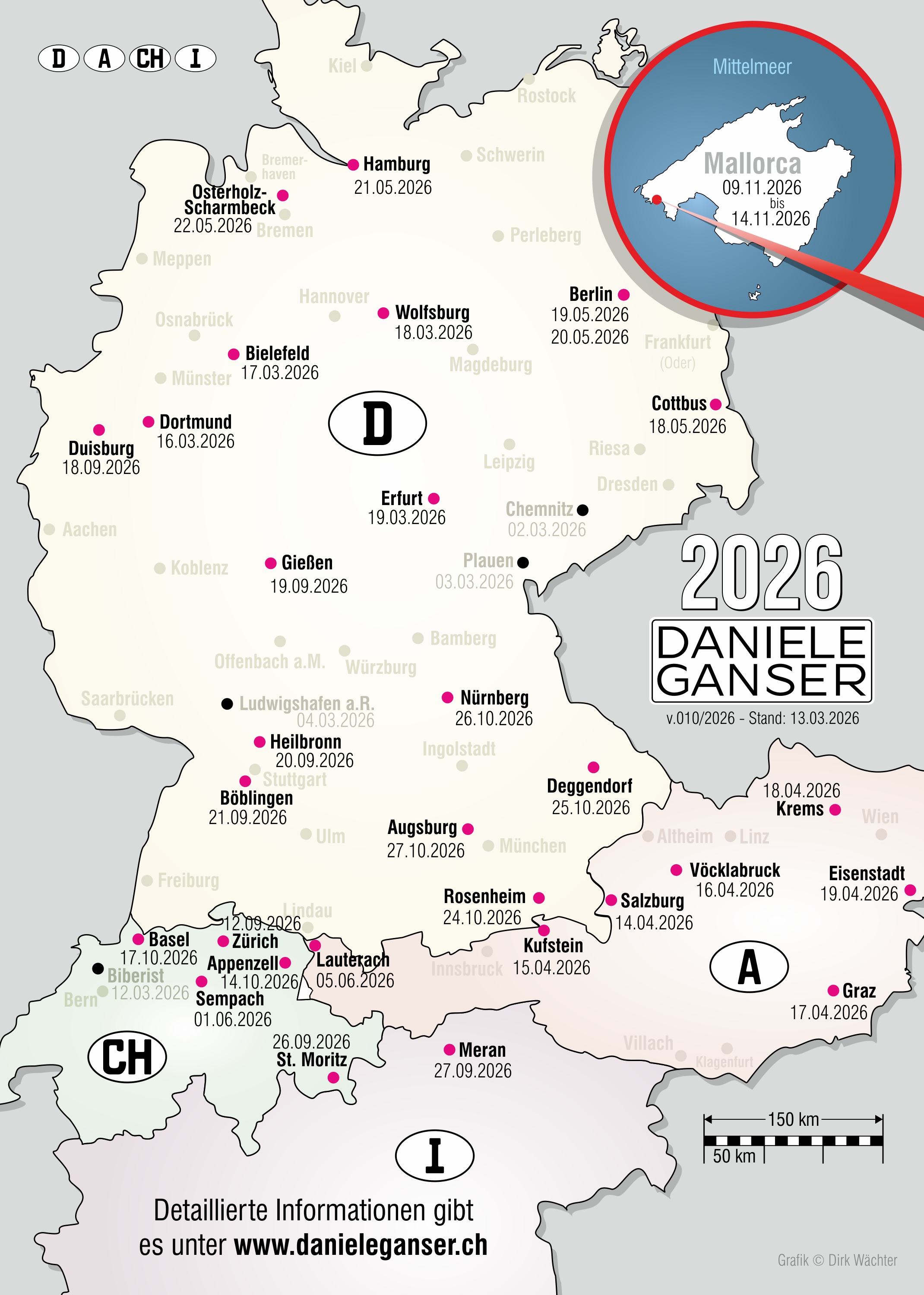 Tourdatenkarte 2026 – Übersicht aller Veranstaltungsorte